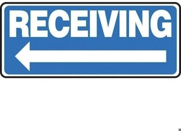 SAFETY SIGN RECEIVING LEFT ARROW, Mfr: MVHR598XL-A