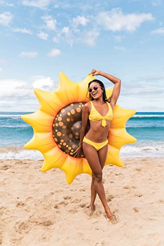 Get Ready For Summer Fun With Poolcandy's Inflatable Sunflower Island Pool Float - Perfect For Parties And Relaxation. The Ultimate Swimming Pool Inflatable Toy. #TOP6