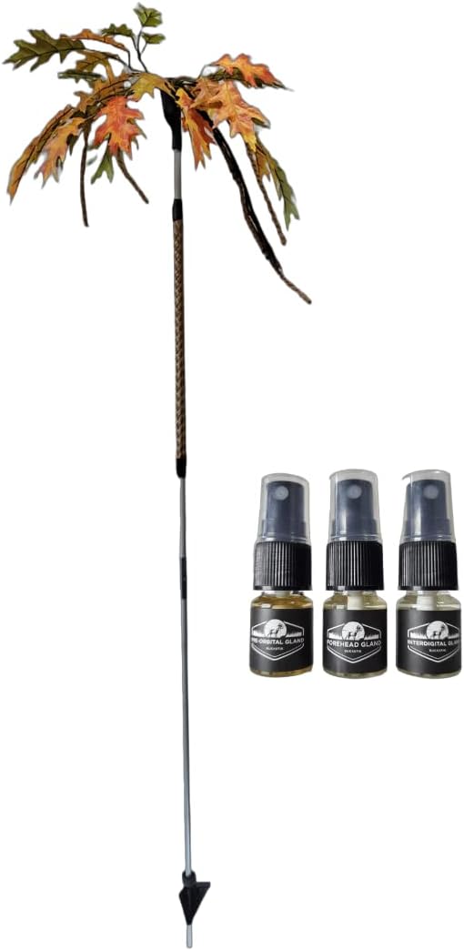 BuckStik Whitetail Mock Scrape System | All in one Licking Branch, Rubbing Post | Buck Attractant | Deer Attractant | Includes Pure Glandular Scents
