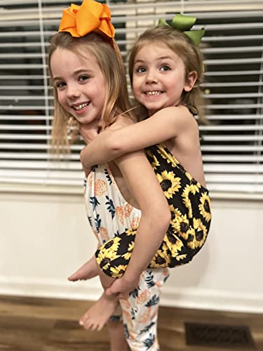 Raisevern 2T 3T Romper Baby Girls Slouch Jumpsuit Toddler Infant Strap Backless Sunflower Jumper One Piece Harem Outfits Kid Overalls #TOP5