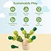 PlanToys® Mini Balancing Cactus | Montessori Wooden Toy for Toddlers | STEM Game for Fine Motor Skills, Logic & Coordination | Eco-Friendly Educational Toy for Kids Ages 3+