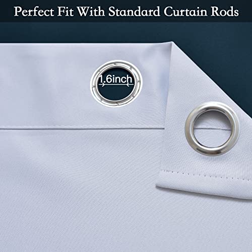 Image of SimpleHome Ombre Gradient Navy Blue White to Gray Bedroom Curtains, 52Wx84L | Room Darkening Curtains,Light Blocking Thermal Insulated Grommet Window Curtains for Living Room,2 Panels,84 Inches Length