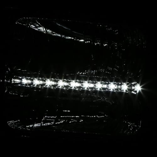 Image of DNA MOTORING LED DRL Headlamps Headlight Assembly Compatible With 05-07 Ford F250-350 F450 F550SD, Chrome /Amber, HL-OH-FSD05-LED-CH-AM