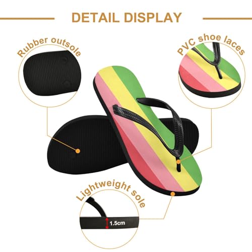 CEBUGI Unisex Flip Flop -Flat Sandal -NonSlip Couple Slippers -Natural Rubber Foam Soles Ultimate Comfort and Durability for Indoor Outdoor|Colorful Patchwork Pattern2