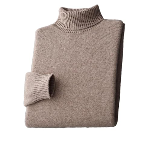 Men's Turtleneck Thickened Pullover Loose Warm Bottoming Solid Color Wool Casual Knit Top