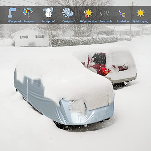 Tecoom Light Shell Breathable Material Classic Zipper Design Waterproof UV-Proof Windproof Car Cover for All Weather Outdoor Fit 170-190 inches SUV Fit for Tesla Model Y Toyota RAV4 Nissan Rogue etc by Tecoom - Image 8