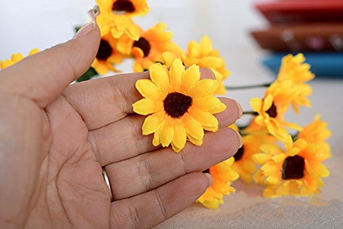 Artfen Artificial Sunflower 2 Bouquet Artificial Flowers Fake Sunflowers Floral Decor Bouquet Home Hotel Office Wedding Party Garden Craft Art Decor 13 Inch #TOP3