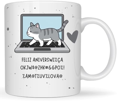 Caneca Gato Divertida Aniversário – Presente Engraçado para Amant...