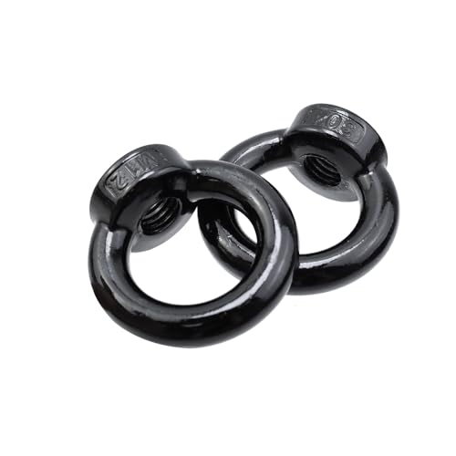 Image of Lifting Eye Nut Stainless Steel 304,1 /2 inch UNC(M12) Heavy Duty Marine Grade, Hardware Ring Shaped Eye Bolt-4PCS (Black)