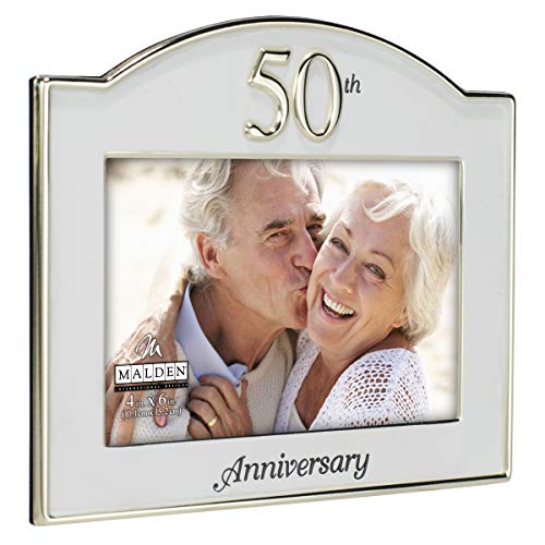 Malden International Designs Bilderrahmen zum 50. Hochzeitstag, zweifarbig, 10 x 15 cm, Gold/Silber – Ansicht 2
