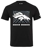 Zubaz NFL Adult Unisex Cotton Heavyweight Short Sleeve T-Shirt Black with Grey Tonal Tunnel Logo for Men and Women, Denver Broncos, X-Large