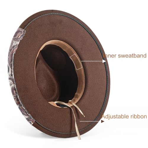 Sombrero Fedora Brim Retro Western Unisex Camel miniatura 3