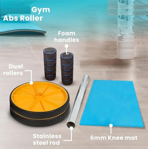 Image of Professional Abdominal Wheel With Push Up Bar | Ab Roller With Workout Push-up Stands for Exercise Fitness Gym for Men & Women (Ab Roller Push Up Bar Combo)