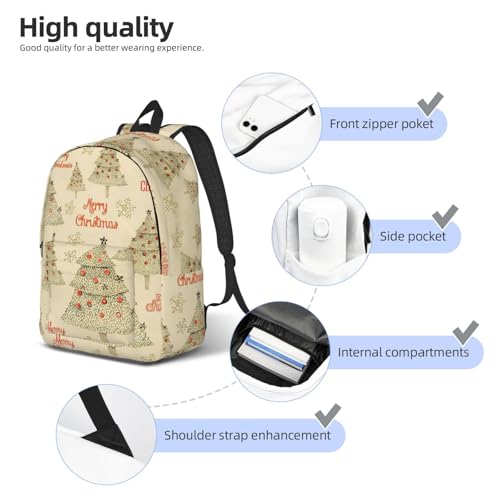 Mochila para portátil mujer bolsa de enfermera con árboles de Navidad 5