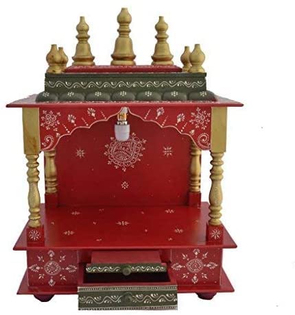 Pooja Mandir en bois Royal Kurta Devyom temple de maison sculpté L6