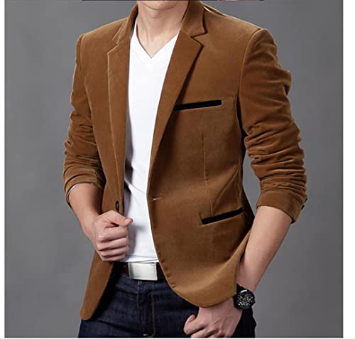 Men Blazer Fashion Cotton Suit Blazer Slim Fit Masculine Blazer Casual Solid Colr Male Suits Jacket4