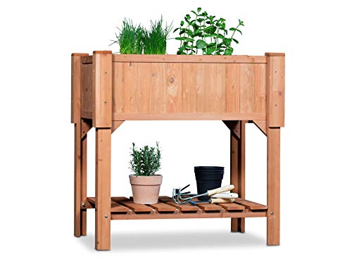 Preisvergleich Produktbild Coemo Hochbeet Pflanzkasten Kräuterbeet Anzuchtbeet inklusive Pflanzfolie