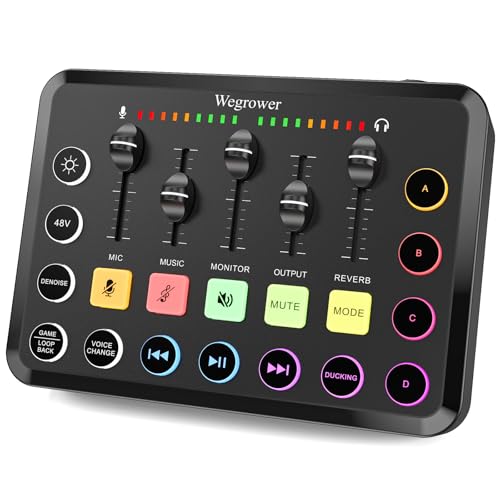 Rechargeable Audio Mixer for Gaming & Podcasting