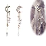 Bartosi Moon Rhinestone Hairpin Hair Accessories Hair Clips Hair Barrettes Tassel Hair Clip with Cry