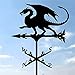 Produktbild Kaefen Wetterhahn Gartendeko Wetterfahne Gartenpfahl Drache,Metall Eisen Kunstdekor Wetterhahn Dekorative Windfahne,Betreff Dach Deko,für Garten Rasen Dach Terrasse-Hof Ornament, Schwarz, 50x30cm