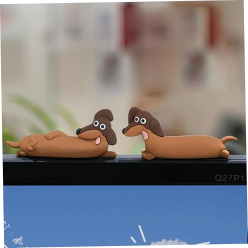 Figurines de teckel mignonnes pour décorer votre écran d'ordinateur au bureau - 4