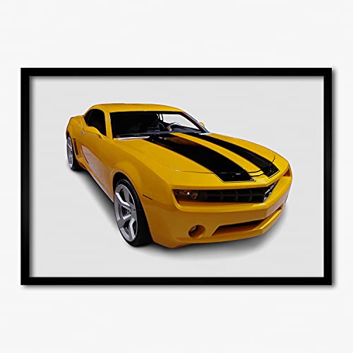 Tableau peinture de voiture de sport sous cadre photo 70x50 cm pour décorer un salon moderne