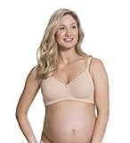 Cake Maternity Croissant Soft Wire Nursing Bra for Breastfeeding, Full Cup Flexi Wire Supportive Maternity Bra, 34F UK/ 34G US, Nude