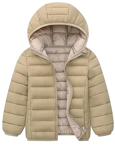 Image of Happy Cherry Kids Lightweight Puffer Jacket Packable Bubble Coat Down Cotton Coats Zip Up Hooded Outwear