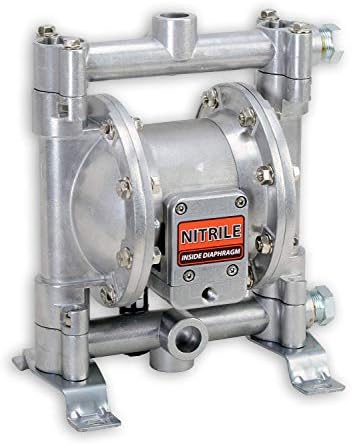 Fuelworks Double Diaphragm Transfer Pump 1/2" inch Nitrile/NBR/Buna-N 12gpm / 45lpm Heavy Duty Aluminium Air Operated Pneumatic for Diesel, Grease, Kerosene and Oil