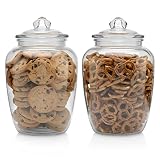 Glass Jars with Airtight Lid - Set of 2 Large Apothecary Jar - 2 pc Glass Jar Set – Canisters Sets f