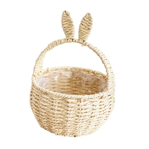Storage Basket For Easter Eggs Candy Easter Decoration Adorable Versatile 7x11 Inch For Easter Parties(Paper Rope)