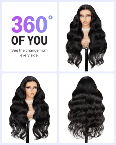 MEGALOOK 210% Density Glueless Wigs Human Hair HD Pre Cut 5x6 Lace Front Wigs Ready to Go Glueless Wig Body Wave Human Hair Wig Real Pre Plucked Bleached Tiny Knots 30 Inch - Image 6