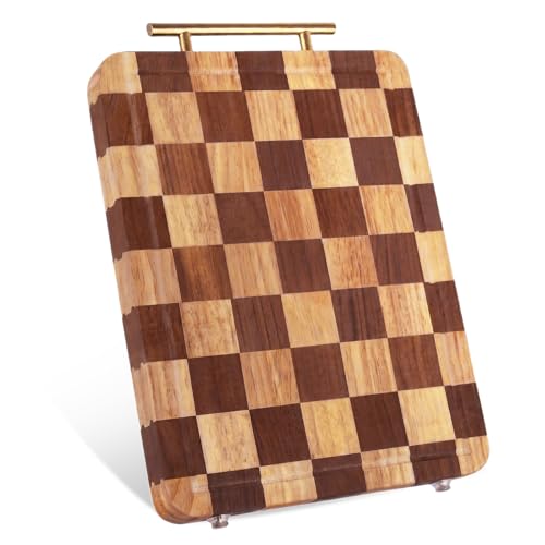 Tabla de Cortar Rectangular de Madera con Mango y Ranura para Jugos miniatura 1