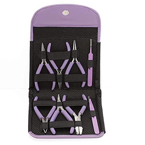 The Beadsmith Fashion Color Pliers – Set Of 8 Slimline Color-Coordinated Tools – Matching Clutch In Orchid – Jewelry Making Supply Kit To Create Necklaces, Bracelets, Earrings & More #TOP5