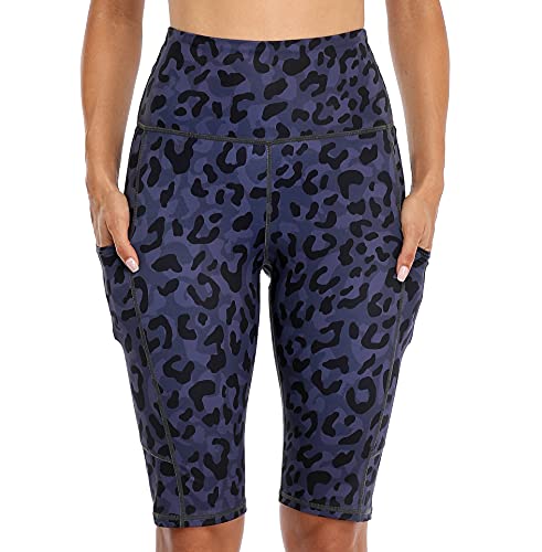 SOCIALA Womens High Waist Running 12  Biker Shorts with Side Pockets