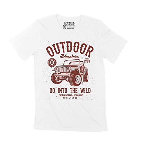 Camiseta para Hombre – Outdoor Adventure Since 1988 - Mountains Are Calling Wild – Regalo Diseño Gráfico 36 Años Cumpleaños Aniversario Moda Año 1988 Blanco 4XL