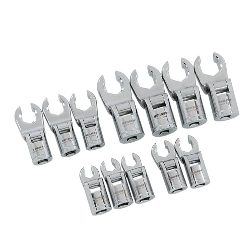 Neilsen CT5478 12pc 3/8in Drive Crowfoot Wrench Set - 8mm to 19mm with 200-Degree Flexible Head