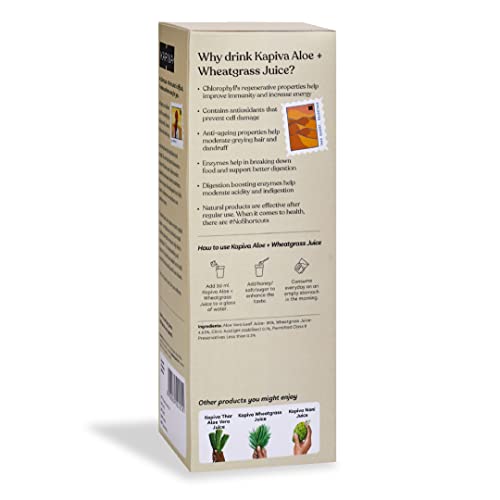 Image of Kapiva Aloe Vera + Wheatgrass Juice Natural Detoxifier (1L) - Enhances Digestion, Fights Gastrointestinal issues