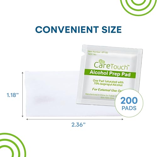 image for Care Touch Alcohol Wipes | Individually Wrapped Alcohol Prep Pads with
