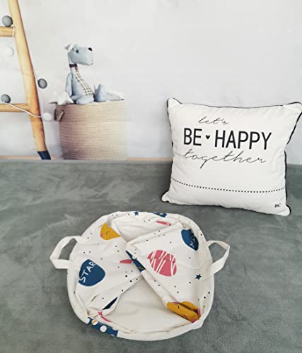 Leeli Laundry Hamper With Handles Collapsible Canvas Laundry Basket,Waterproof Storage Basket Home Organizer For Nursery,Clothes,Toys,Baby Hamper19.7×15.7(Interstellar) #TOP7