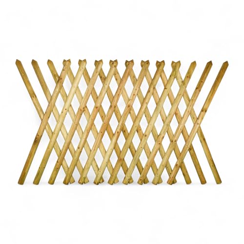 Jägerzaun Element 250 x 120 cm aus imprägniertem Nadelholz – Klassischer Holzzaun als Sichtschutz, Gartenzaun & Grundstücksbegrenzung – Vormontiert & wetterfest