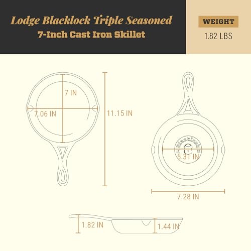 Image of Lodge Blacklock 7 inch Triple Seasoned Cast Iron Skillet - Lightweight - Easy Cleanup - Premium Cookware