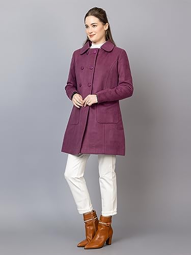 Image of CHKOKKO Women Classic Long Winter Coat Double Breasted | Knee Length Design with a Sophisticated Spread Collar and Convenient Front Pockets for All Occasions