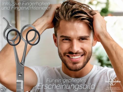 Premium Effilierschere Friseurschere Haarschere mit Ausdünnzahnung 17 cm