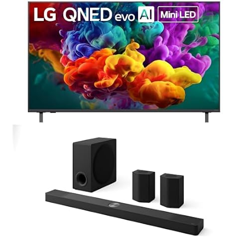 Image of LG 65-Inch QNED evo QNED84B Mini LED 4K Smart TV (65QNED84BUA, 2026) Bundle S95TR 9.1.5-Ch Soundbar, Dolby Atmos, Dolby Vision, Wow Orchestra, WOWCAST, Rear Speakers, Wireless Subwoofer