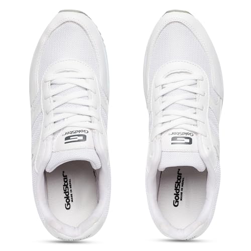 Image of GOLDSTAR NOVA White Stylish Comfortable Casual Sneakers Lightweight Shoes for Running, Walking, Gym,Trekking, Hiking & Party Lace-Up Running Shoes for Men