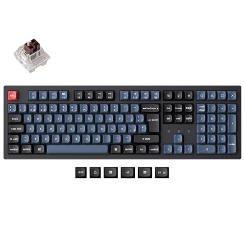 Keychron K10 Pro Wireless Teclado Mecánico Personalizado, Tamaño Completo QMK/Via Macros Programable, RGB Backlight Hot-swappable Keychron K Pro Brown Switch, 4000mAh Batería para Mac&Win(ES Layout)