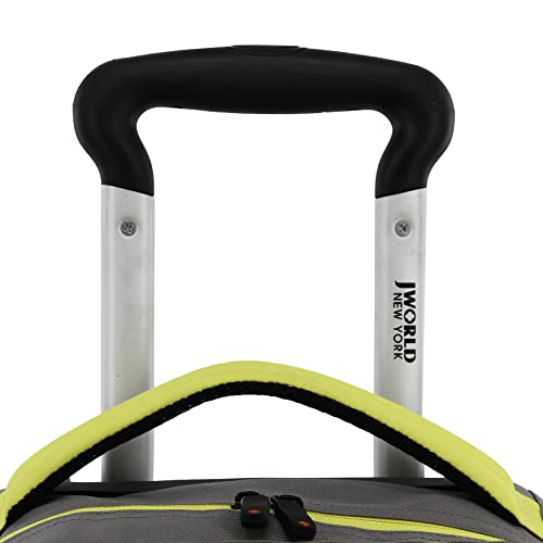 Image of J World Lunar Rolling Backpack. Laptop Bag With Wheels. Wheeled Carry-On Travel Luggage, Grey, 19.5 x 13 x 8 Inches