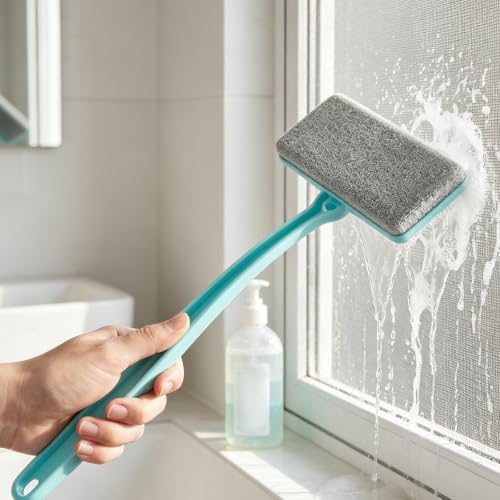 Cepillo de mosquiteras para polvo persistente en rieles de ventanas 7