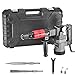 XtremepowerUS Demolition Electric Hammer Jack Hammer Handle 1000W Concrete Breaker Flat and Point Chisel Bits with Case